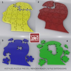 puzzle_head_3d_model_3ds_max_c4d